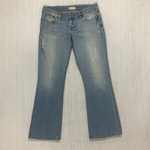 BKE Light Wash‎ Denim Jeans Womens Size 32 Low Rise Flare Distressed